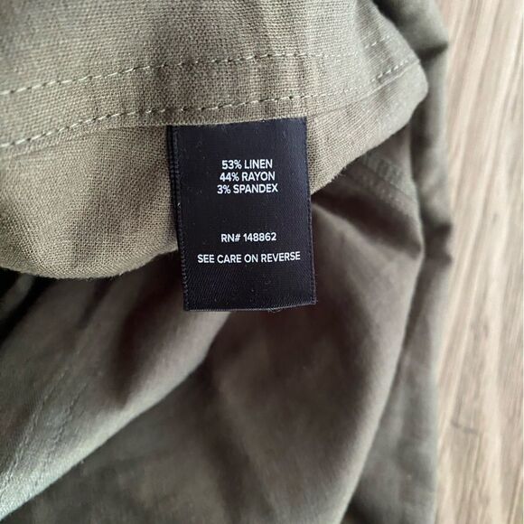 Torrid Green Linen Blend Short-all Romper Size 4 Sleeveles Pockets - Picture 10 of 15